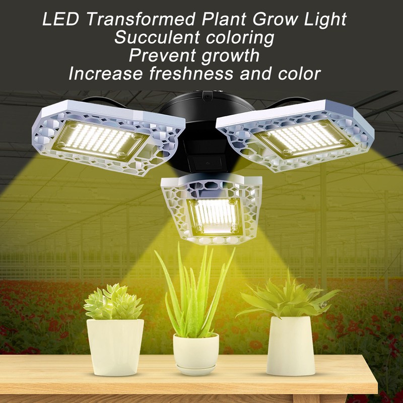 LED Grow Light 297 LEDs Folding Three Leaves Indoor Plant