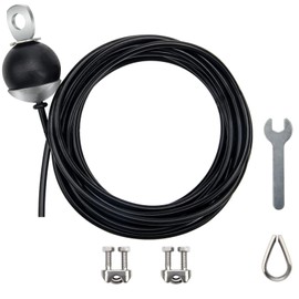 AIKESIWAY Adjustable Fitness Pulley Cable,Replacement Cable Machine Accessories,Cable Pulley Attachments for Gym -Thick 5mm(0.2inch) Heavy Duty Steel Wire Rope for Home Gym Cable (98 inches)