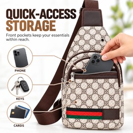 Crossbody Sling Bag for Daily Carry – Oxford Shoulder Chest Bag with USB Port for Travel, Work & Outdoors