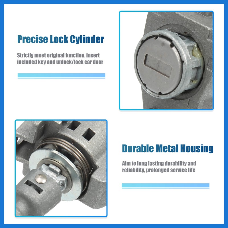 VekAuto 1 Set Front Door Lock Cylinder Set Kit with