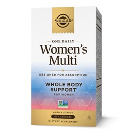 Solgar One Daily Women's Multi Whole Body Support Highly Absorbable Delayed Release Vitamin for Women, Supplement for Immune, Heart, Energy, Stress, Hair Skin Nails & Reproductive Health, 60 Servings