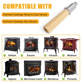 Criditpid 0004342 Ceramic Fallaway Handle for Vermont Castings Defiant, Encore, Intrepid, Madison, Vigilant, Stardance, Pinnacle Gas Wood Stoves, 0005854 Door Handle for Vermont Castings Stove Parts.