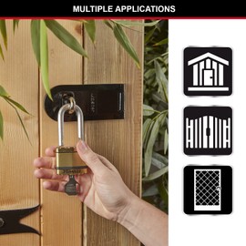 MASTER LOCK Pack of 2 Very High Security Padlocks, Security level 9/10, Outdoor, Keyed, Laminated Steel, Weatherproof, Medium Shackle