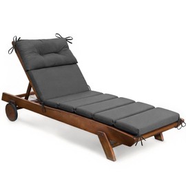 lihtsofty Outdoor Chaise Lounge Cushion, 69 x 21 x 1.38 inches, Memory Foam Lounge Chair Cushions Replacement for Outdoor Furniture with Ties, Pool Lounge Chair Cushions, Patio Chaise Cushion,Gary