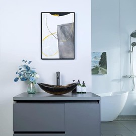 Elegant Gold Oval Boat-Shaped Glass Vessel  basin Sink BA20065