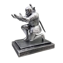 Hosoncovy Magnetic Executive Knight Pen Holder with Silver Sword,Cool Pen Holder Home Decoration Desktop Pendant Figurine Executive Soldier Knight Pen Stand Holder Support Pen (with Silver Sword)