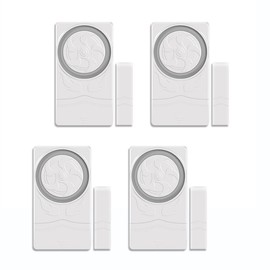 Mengshen Alarmas De Puerta De Seguridad para El Hogar, Paquete De 4, Sensor Magnético De Ventana Abierta, Campana De Alerta Antirrobo Antirrobo, 110dB para Cajones De Garaje, Cajas Fuertes