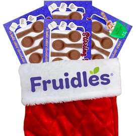 Fruidles Christmas Chocolate Stirring Spoons Holiday Treats, Milk Chocolaty 'n Smooth, Hot Chocolate Spoons Pop Party Bag Fillers, Kosher Certified Dairy, 3oz Chocolate (4-Pack)