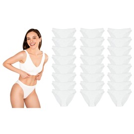 Yacht & Smith 24 Pack of Womens Underwear Panties in Bulk, Wholesale Ladies Brief Underpants, Homeless Charity Donation Multipacks (White, Large)