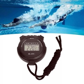 Digital Sports Stopwatch Timer Lap Large Display Interval Training Digital Stopwatch With Calendar Alarm Clock| Refree Digital Stopwatch For Sports Training, Swimming Running. (Black)