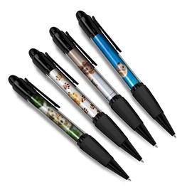 DV DESIGN Set of 4 Golden Retriever Black Ballpoint Pens - Labrador Dogs Animal Theme Gift