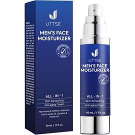 Face Cream for Men: Anti Aging & Wrinkle Cream for Men with Collagen, Hyaluronic Acid, Vitamins E & B, Shea Butter - Dark Spots Remover & Eye Bags Treatment for Men - 1.7 oz.
