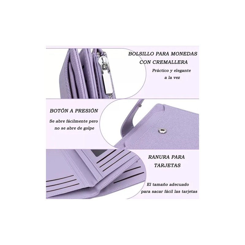 Cartera Billetera De Gran Capacidad Para Mujer Regalo Mujer Nude