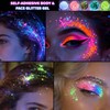 Gel de glitter fluorescente para rostro y cuerpo 6 colores