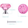 6 PCS Pink Crystal Door Knobs 30mm Glass Drawer Knobs