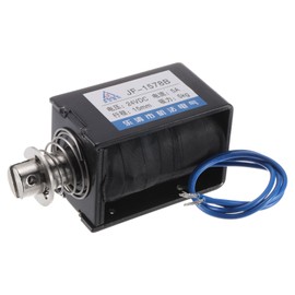 MECCANIXITY DC 24V 5A Solenoid Electromagnet Push Pull Type 50N 15mm Stroke Solenoid Actuator Open Frame Linear Motion JF-1578B Magnet Solenoid