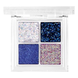 Ruby Kisses Glitter Gem Palette, 4 Shades Highly Pigmented Chunk Glitter, Buttery Texture, Long-Lasting Eye Makeup (Aquarius)