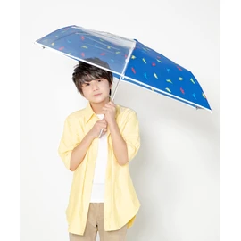 estaa 10271 Boy Folding Umbrella with Transparent Window, Wind Resistant, 19.7 inches (50 cm), blue (sky blue)