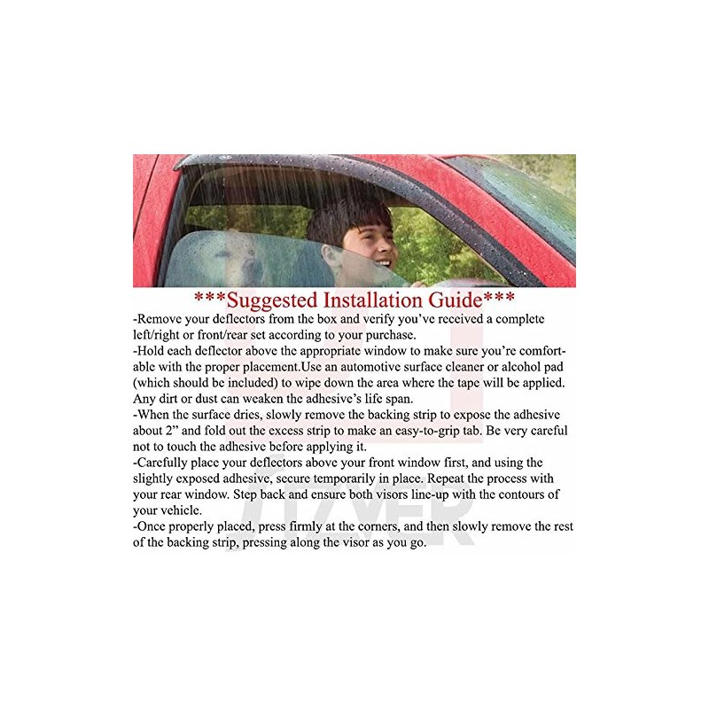 Smoked Window Visors Deflectors Rain Guards for 2013-2017 Honda Accord