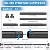 ZYRW Black Shower Curtain Rod 36-68 Inches (3-5.6ft) Non Rust