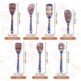 comfoyar Pakkawood Wooden Spoons for Cooking, 7 Pieces Kitchen Cooking Utenails Set with Spatula and Ladle, Heat Resistant Kitchen Cookware for Nonstick Pan