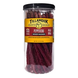 TILLAMOOK COUNTRY SMOKER Tillamook Country Smoker Real Hardwood Smoked Sausages, Pepperoni, 15.2 Ounce Tall Jar, 20 Count
