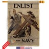 Navy Slavery Barbarism Burlap Garden House Flags Kit Armed Forces