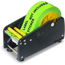 MDJ by Excell - Dispensador manual de etiquetas adhesivas con 4 ventosas para mesa, soporte ajustable para múltiples rollos para oficina, hogar, escue