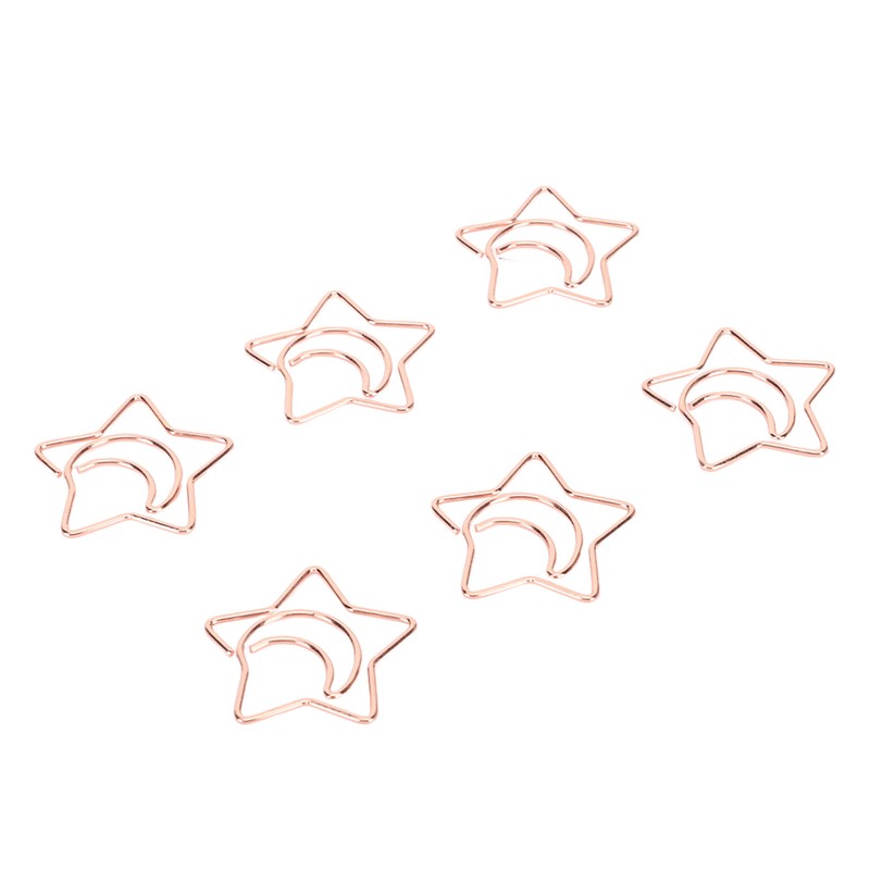 100pcs Star Moon Paper Clips Prevent Rust Skid Resistance Cute