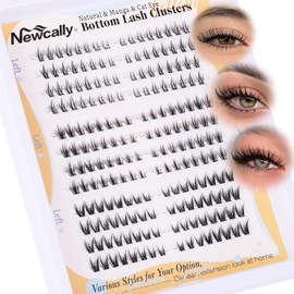 Newcally Bottom Lashes Cluster Natural Look 4-7MM Lower CC-Curly Individual 3 Styles Left and Right DIY Extensions Easy to Apply at Home G-Bottom Lashes / 바텀 래쉬 클러스터 내추럴 룩 4-7MM 로어 CC-컬리 개별 3가지 스타일 왼쪽 및 오른쪽 DIY 확장 기능을 가정에서 쉽게 적용할 수 있습니다 G-Bottom Lashes