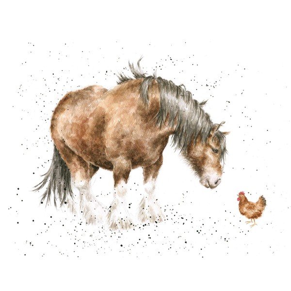 Wrendale Designs Greeting Card - FARMYARD FRIENDS (Horse & Chicken)