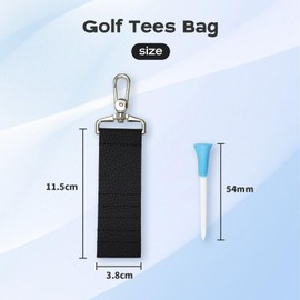 YYMT Pack of 2 Golf Tee Bag, Golf Tees Holder, Portable Golf Tee Carry Bag for 5 Tees, Suitable for Carrying and Hanging on Backpacks