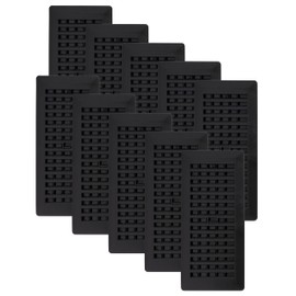 Decor Grates PL410ZIP-BLK-10 Louvered Plastic Floor Register, 4 x 10 Inches, Black Finish, (Pack of 10)