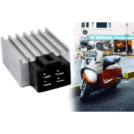 Voltage Regulator Alternator Charge Controller Rectifier 4 Pin for 50 cc + 125 cc 2-Stroke Scooter Compatible with Peugeot, Yamaha, Sym, Malaguti, MBK, Kymco