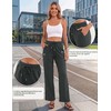 Litherday Pantaloni Donna Cotone Lunghi Comodi con Tasche Vita Elastica