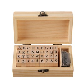 Becho Ink Pads & Alphabet Stamps Set:Black Ink pad and 36 pcs Stamps