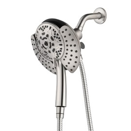 INAVAMZ Shower Heads with Handheld Spray Combo: 7.2" Rainfall Shower Head & Handheld Shower Head 2-IN-1 Shower Head with 60" Rotatable Stainless Steel Hose Nickel, Shower Trim Systems