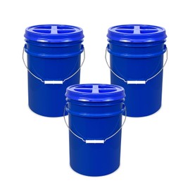 ePackageSupply Premium 5 Gallon Food Grade Plastic Pail with Gamma Seal Lid | Made in USA | BPA-Free | Heavy-Duty 90 Mil | Airtight Stackable Container, 3 Count