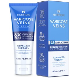 Hermon Varicose Veins Cream, Varicose Veins for Legs, Spider Vein for Legs, Natural Soothing Leg Varicose & Spider Veins Cream - 5.07 Fl Oz (Pack of 1)