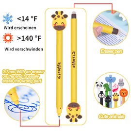 GDFJBG löschbarer Stift, Set mit 6 Gel-Radierstiften, Set mit 6 radierbaren Gelstiften mit thermosensitiver Radier-Tinte, verschiedene Tintenfarben und Gehäusedesigns, 0,7 mm Spitze (Bronze)