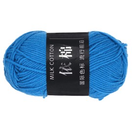 sourcing map 1 Skein Cotton Yarn, 60% Cotton, 40% Acrylic Knitting Yarn Crochet Yarn, Blanket Yarn for Crocheting Each of 50g/1.76oz(Per Skein 80m/87.5 Yard) /Blue