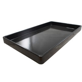 N'icePackaging 1 Qty - Heavy Duty Jet-Stone Black Plastic 1 Compartment Tray - for Storage/Organization/Display/Sales/Stacking/Sorting - Various Sizes