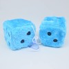 Pair 3” Light Blue with Black Dots Mirror Fuzzy Plush