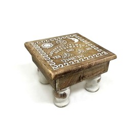 Pine Pentagram Wooden Altar Table for Wiccan, Pagan, and Meditation Practices (Plain Wood Pentacle)