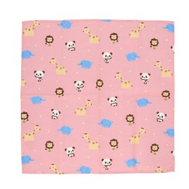 GE0923 8A Lunch Cloth Lunch Cloth Lunch Napkin Cute Character Panda Back with Name Tag 17.7 x 17.7 inches (45 x 45 cm), Pink Panda and Animal