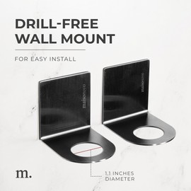 MaisoNovo Adhesive Soap & Shampoo Holder Set of 2 - Silver | Wall Mounted Dispenser Holder