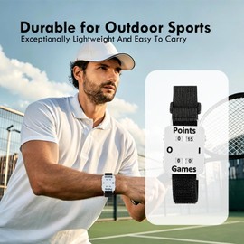 LuzySombral Pickleball Score Keeper Wristband, Black, Elastic Nylon Polyester, Lightweight, Hands-Free Score Tracking for Pickleball Players (White)