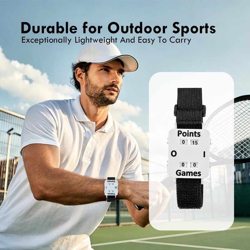 LuzySombral Pickleball Score Keeper Wristband, Black, Elastic Nylon Polyester, Lightweight,