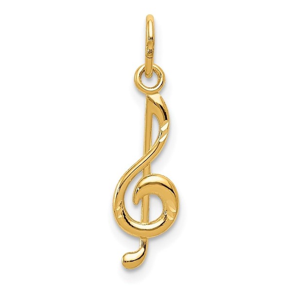 Auriga Fine Jewelry 14K Yellow Gold Music Note Pendant (L-