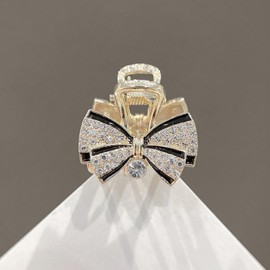 2pcs Mini small Hair Clips, Rhinestone Butterfly Hair Clips for Women, Retro Sophistication Hair Clips Hair Accessories for Women (Golden, One size)